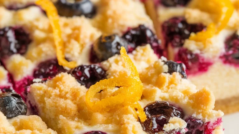 Lemon Blueberry Cheesecake Crumb Bars - Featured