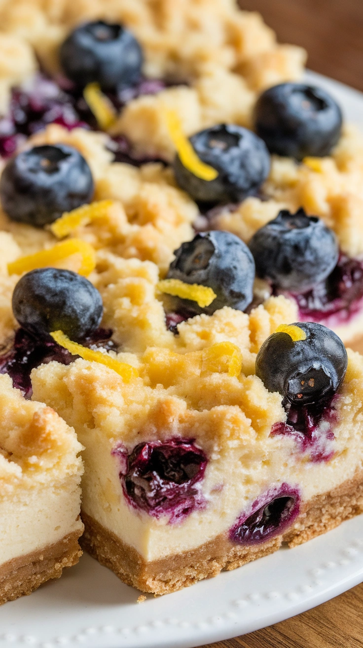 Gluten-Free Lemon Blueberry Cheesecake Crumb Bars