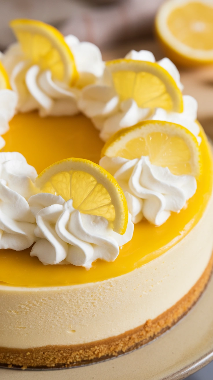Traditional Baked Lemon Cheesecake