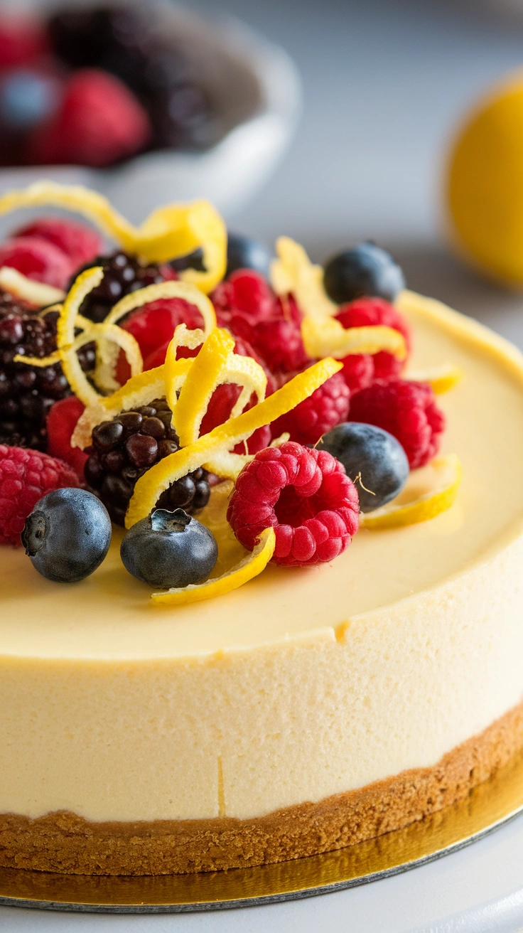 Lemon Cheesecake with Fresh Berries
