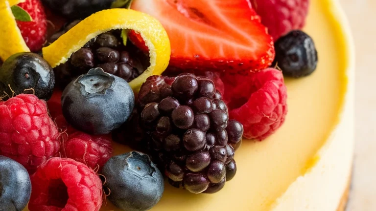 Lemon Cheesecake with Fresh Berries - Featured