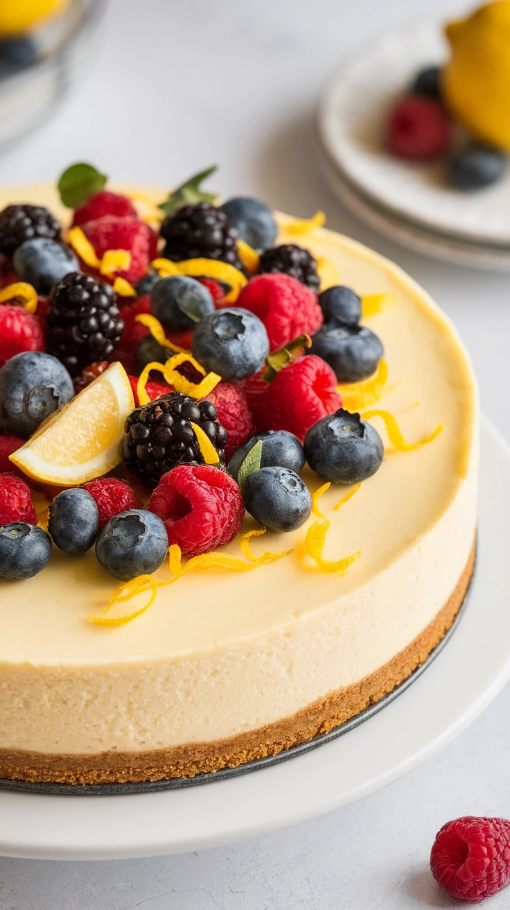 Lemon Cheesecake with Fresh Berries