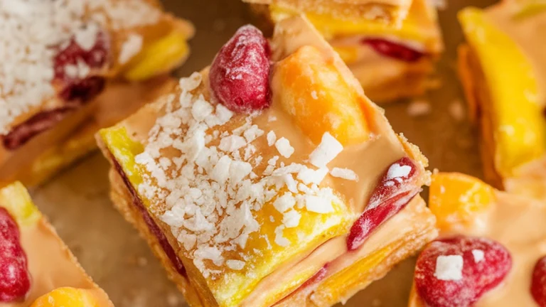 Malt Biscuit and Fruit Puffs with Coconut - Featured