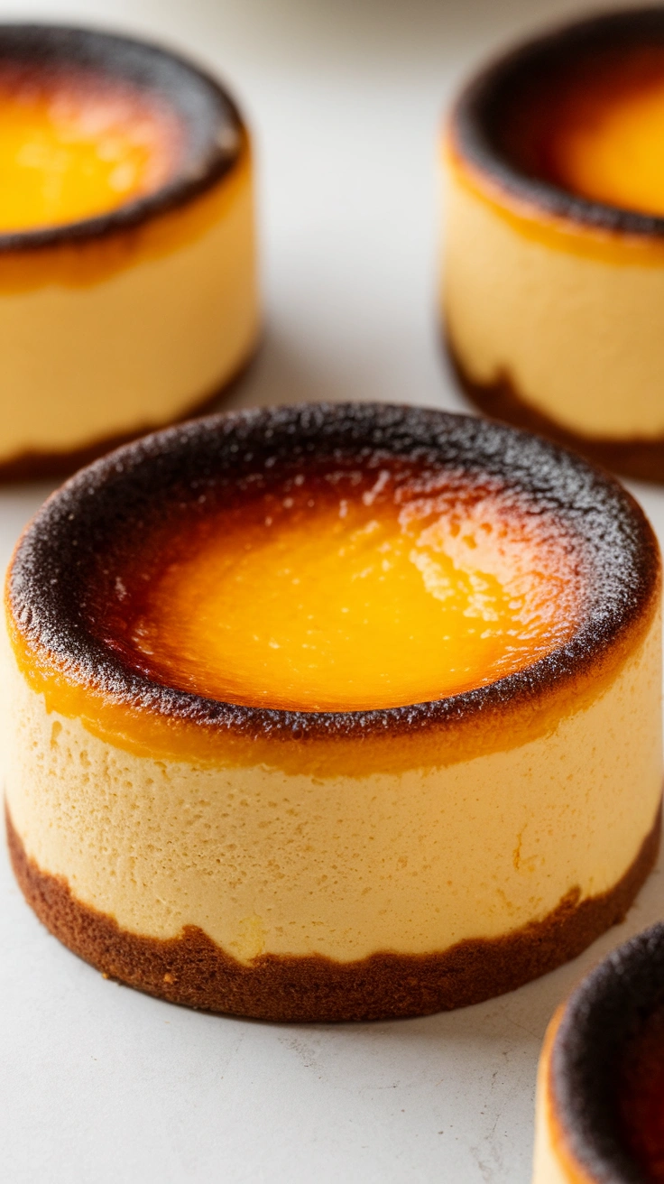 Mini Vanilla Basque Burnt Cheesecakes