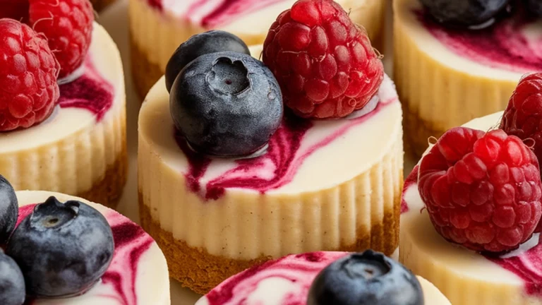 Mini Berry Swirl Cheesecakes - Featured