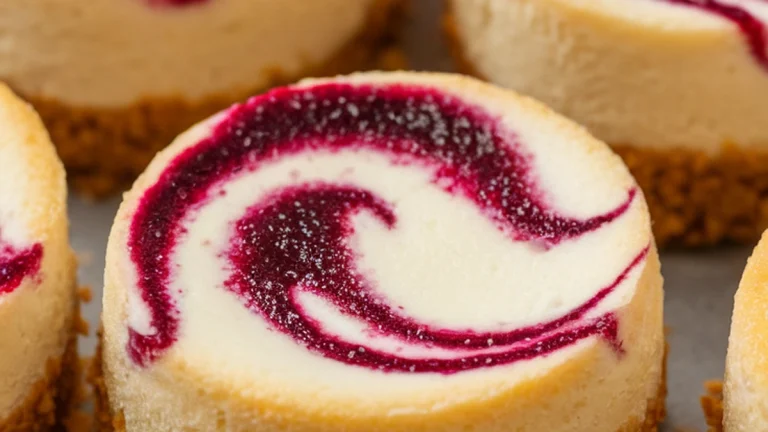 Mini Berry Swirl Cheesecakes - Featured