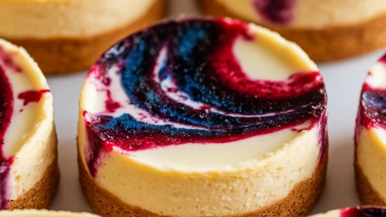 Mini Berry Swirl Cheesecakes - Featured