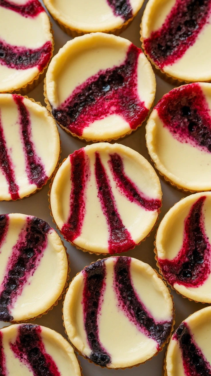 Simple Mini Berry Swirl Cheesecakes