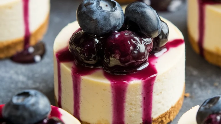 Mini Blueberry Cheesecakes - Featured