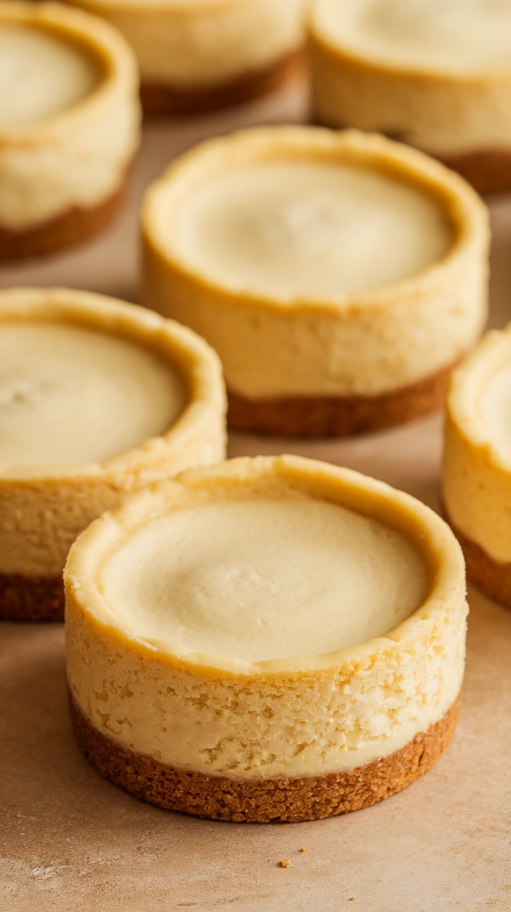 Bite-Sized Mini Vanilla Cheesecakes