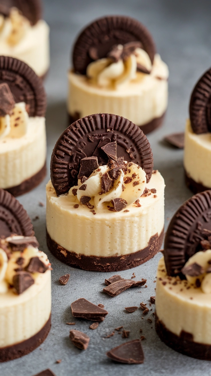 Mini Cookies and Cream Cheesecake Bites
