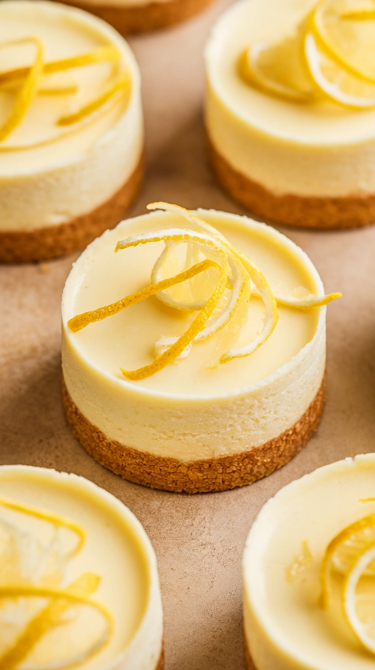Bite-Sized Mini Lemon Cheesecakes