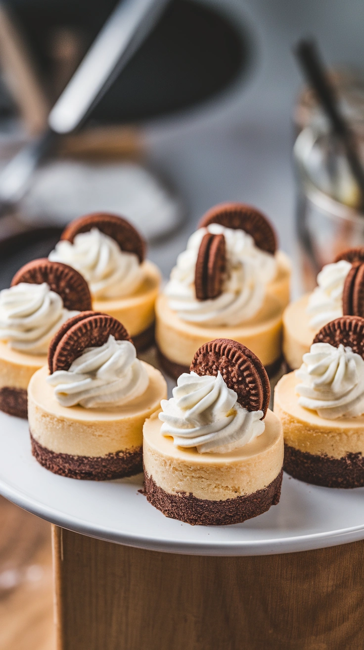 Bite-Sized Mini Oreo Cheesecakes