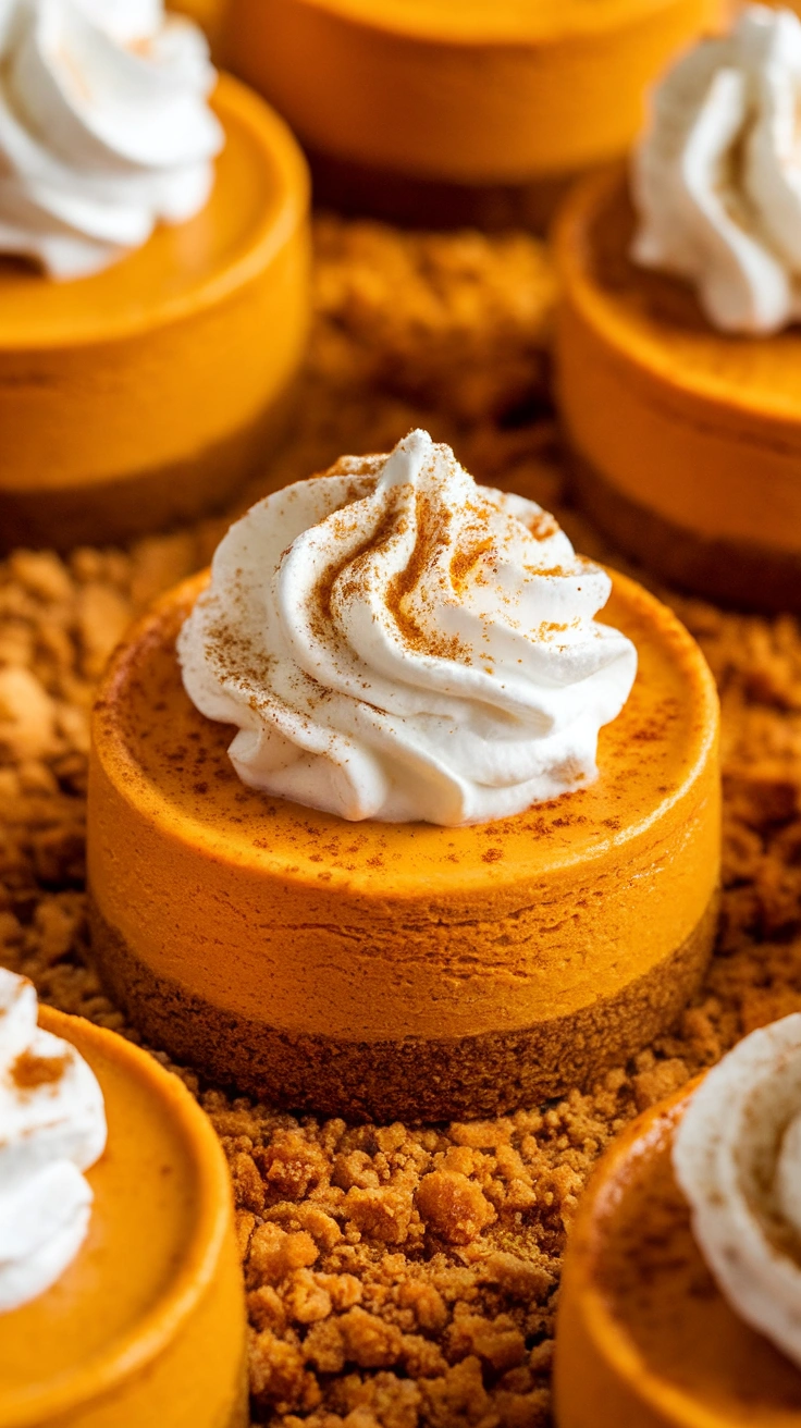 Mini Spiced Pumpkin Cheesecakes