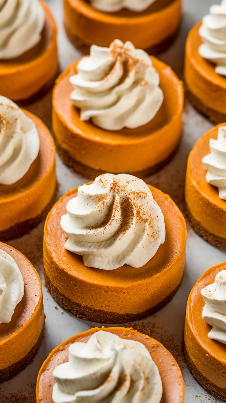 Spiced Mini Pumpkin Cheesecakes