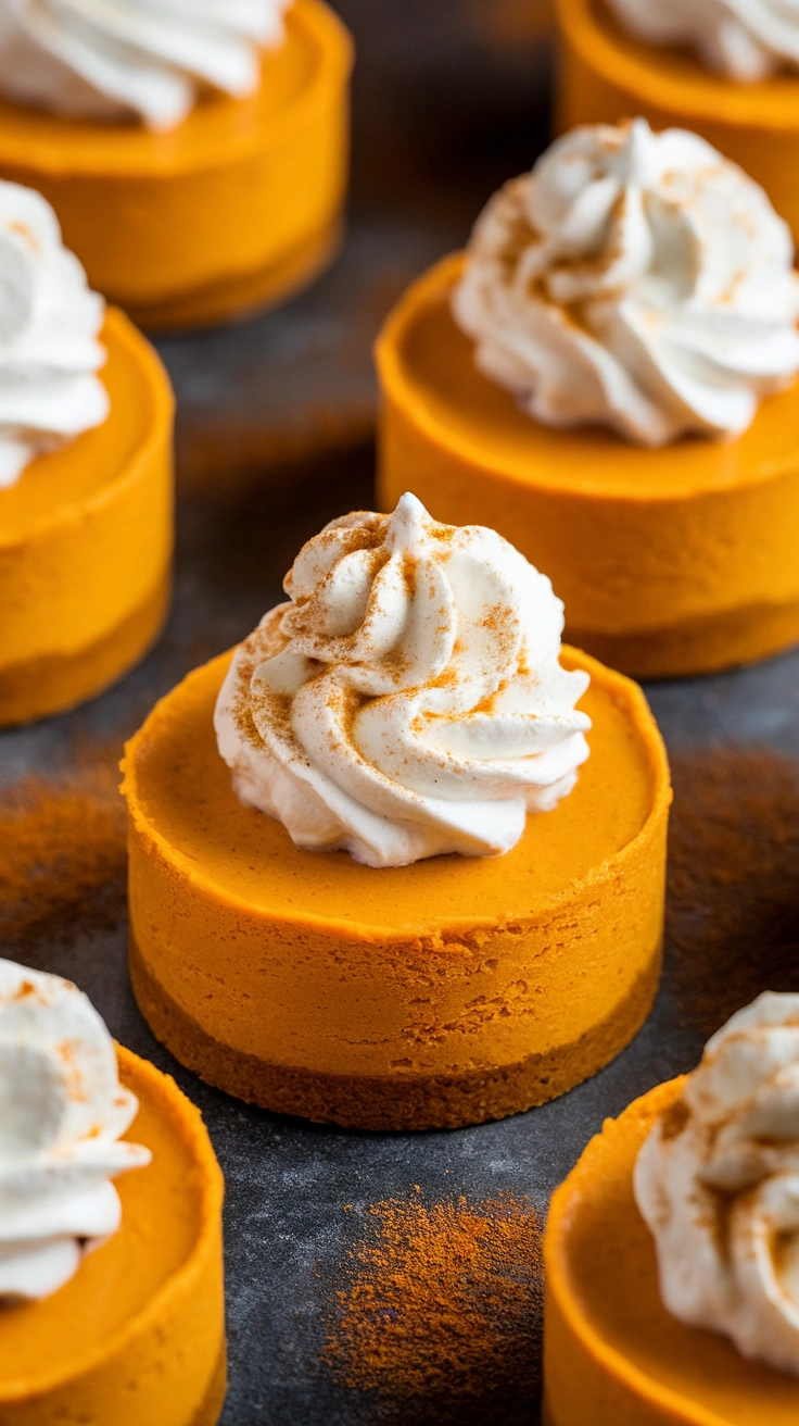 Bite-Sized Mini Pumpkin Cheesecakes
