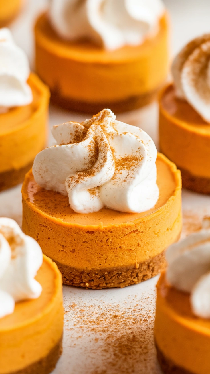 Easy Spiced Mini Pumpkin Cheesecakes