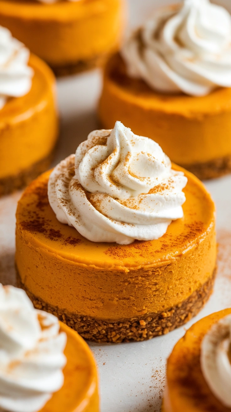 Creamy Mini Pumpkin Cheesecakes