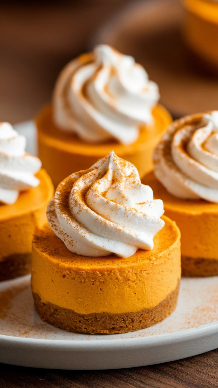 Simple Mini Pumpkin Cheesecakes