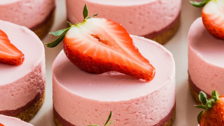 Miniature Strawberry Cheesecakes - Featured