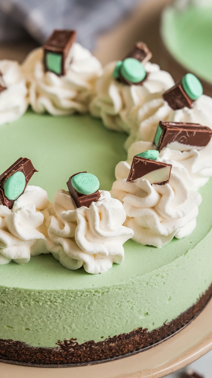 Refreshing Mint Chocolate Cheesecake