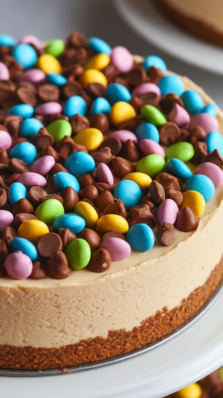 Peanut Butter Monster Cookie Dough Cheesecake