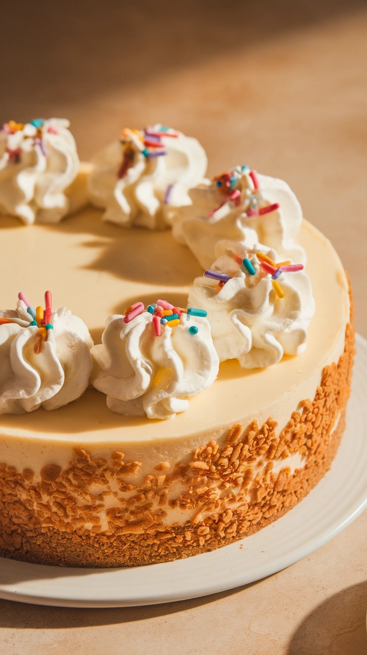No-Bake Vanilla Birthday Cheesecake