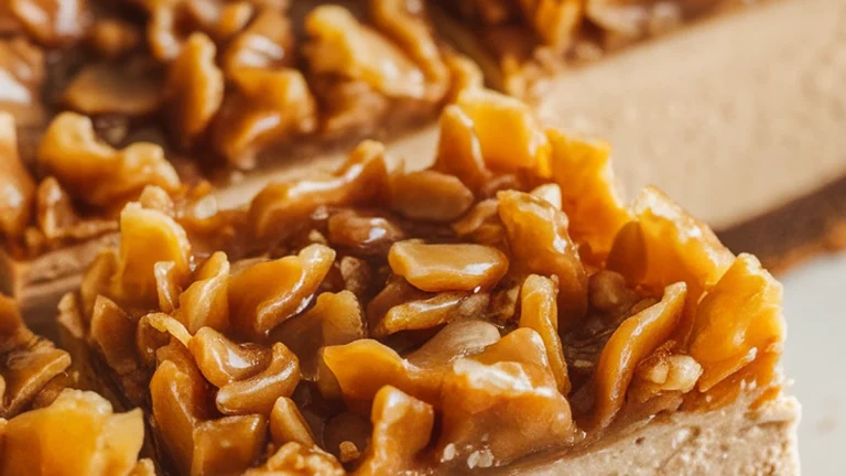 No-Bake Cheesecake Bars with Cracked Sugar Topping - Featured