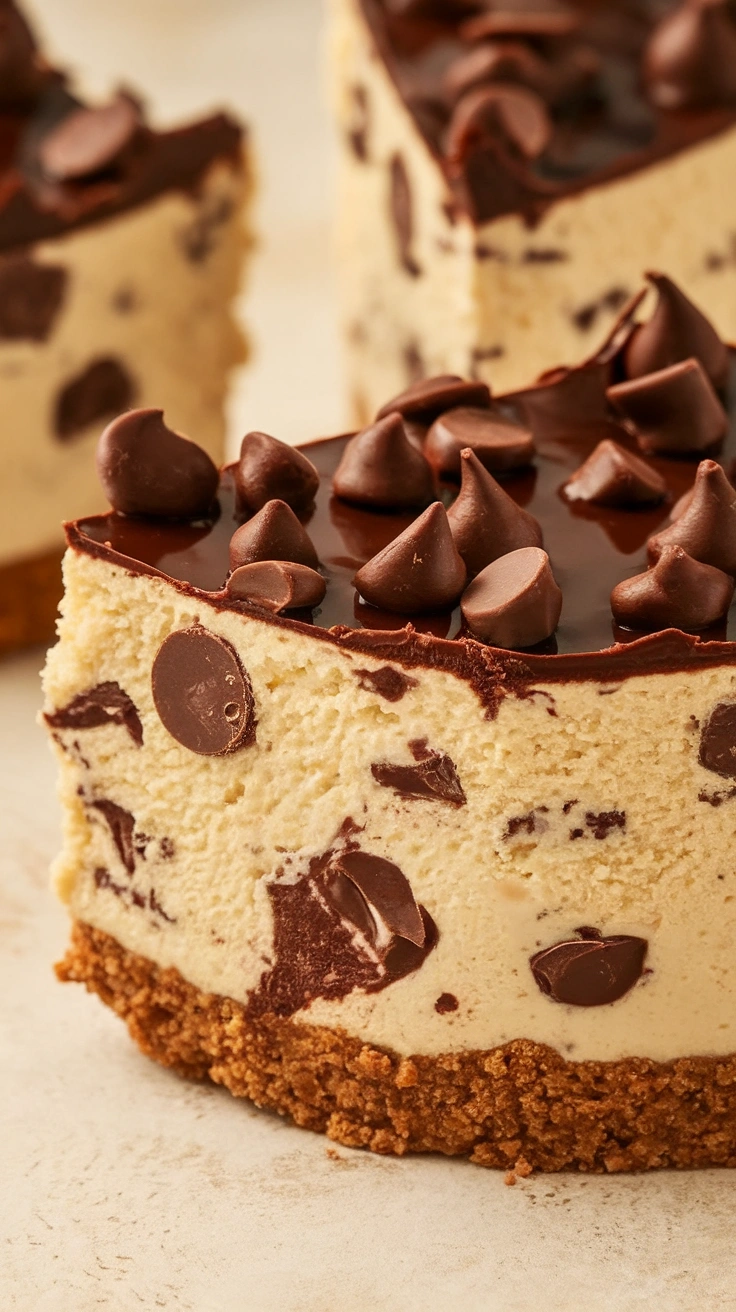 No-Bake Chocolate Chip Cookie Dough Cheesecake