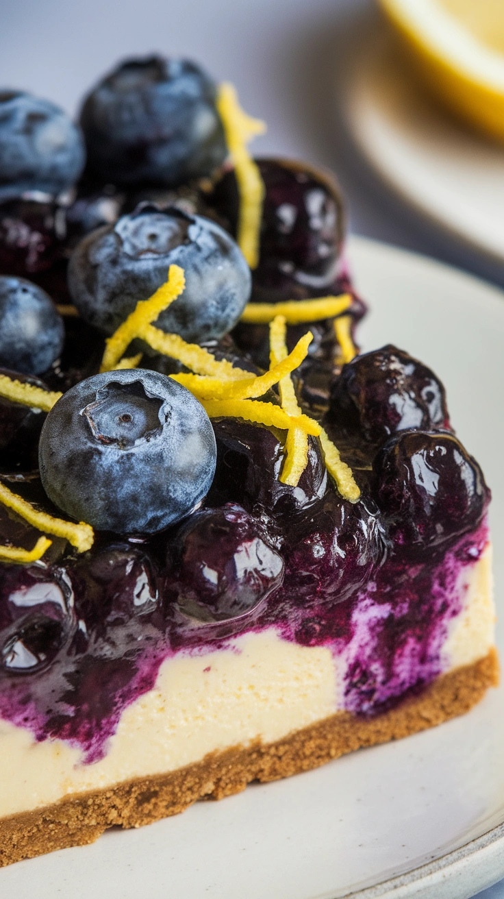 No-Bake Lemon Blueberry Cheesecake Bars