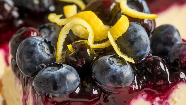 No Bake Lemon Blueberry Cheesecake Bars - Featured