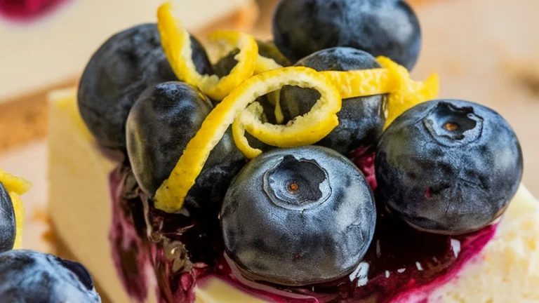 No Bake Lemon Blueberry Cheesecake Bars - Featured