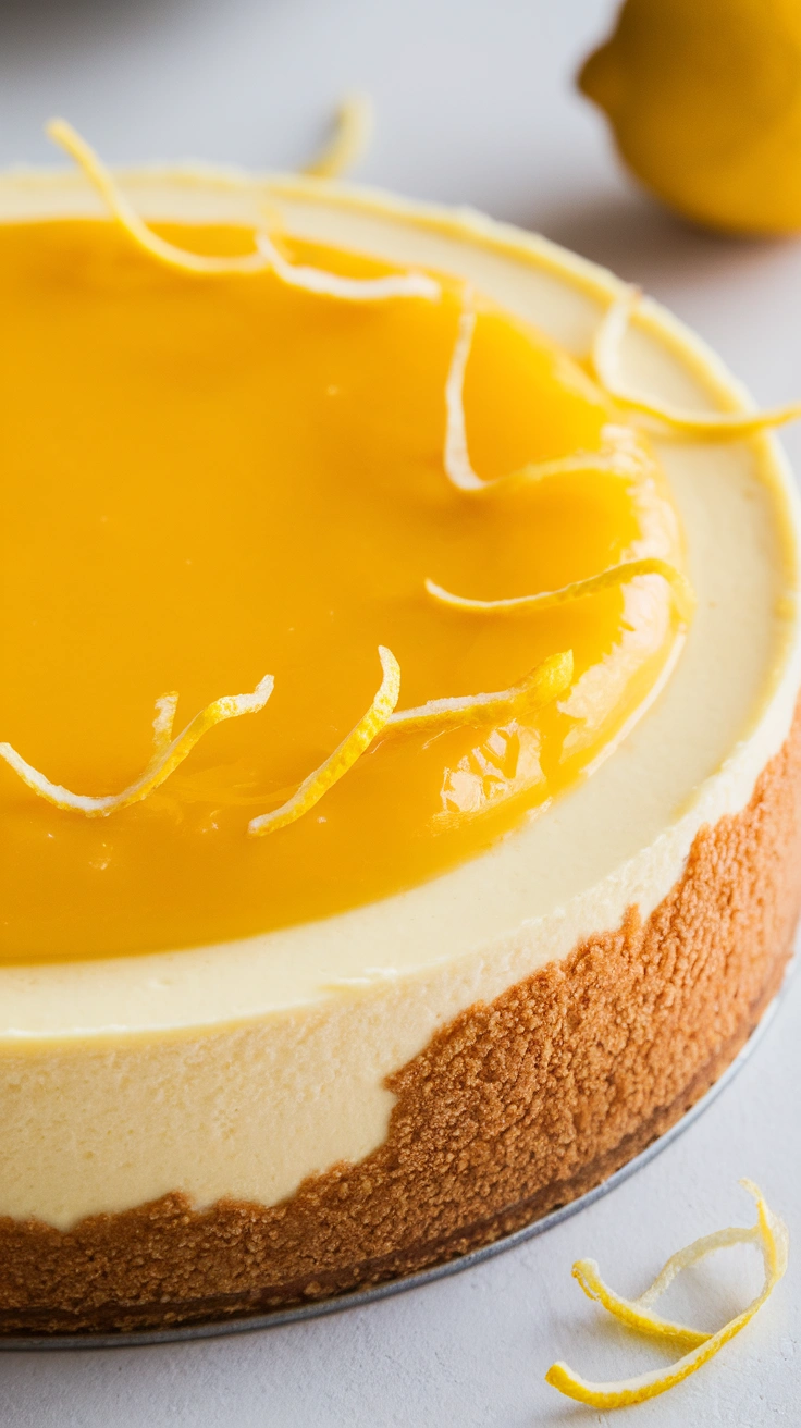 No-Bake Lemon Cheesecake with Lemon Curd