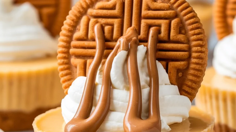 No Bake Mini Biscoff Cheesecakes - Featured