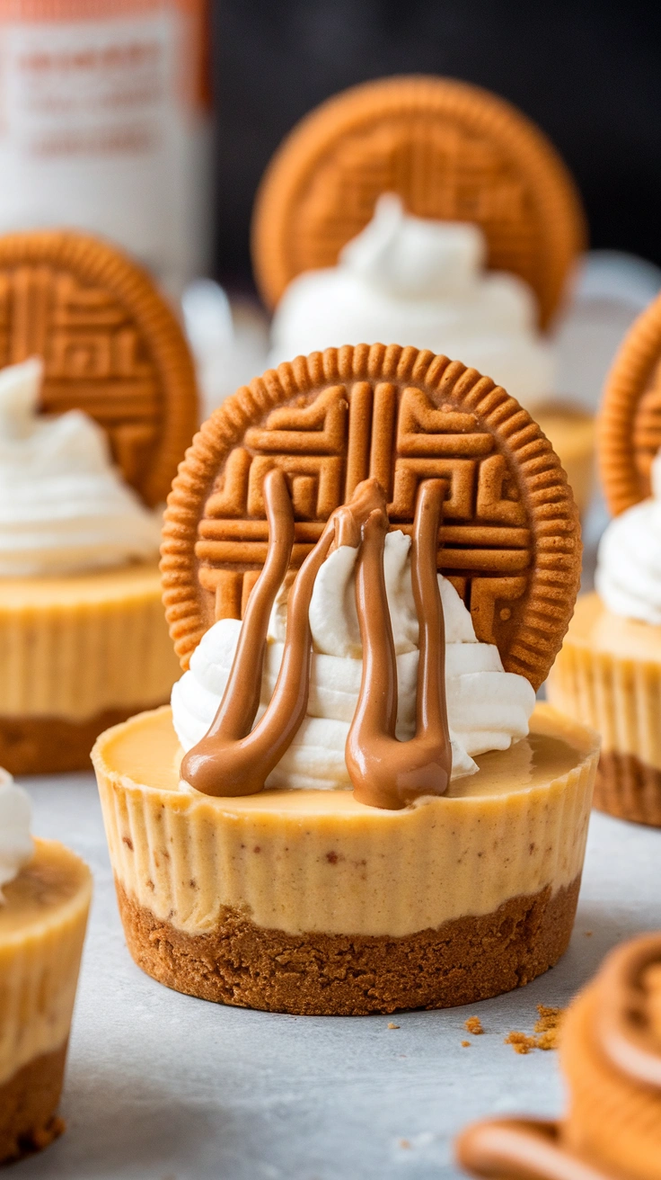 No Bake Mini Biscoff Cheesecakes