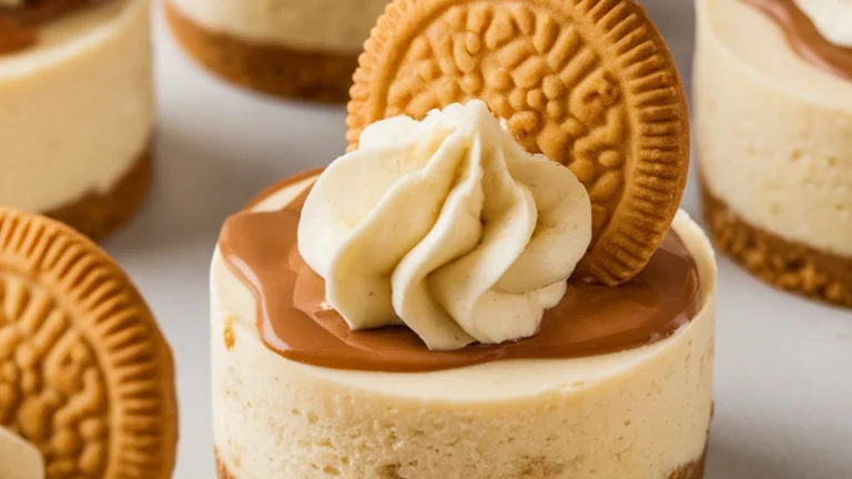 No Bake Mini Biscoff Cheesecakes - Featured