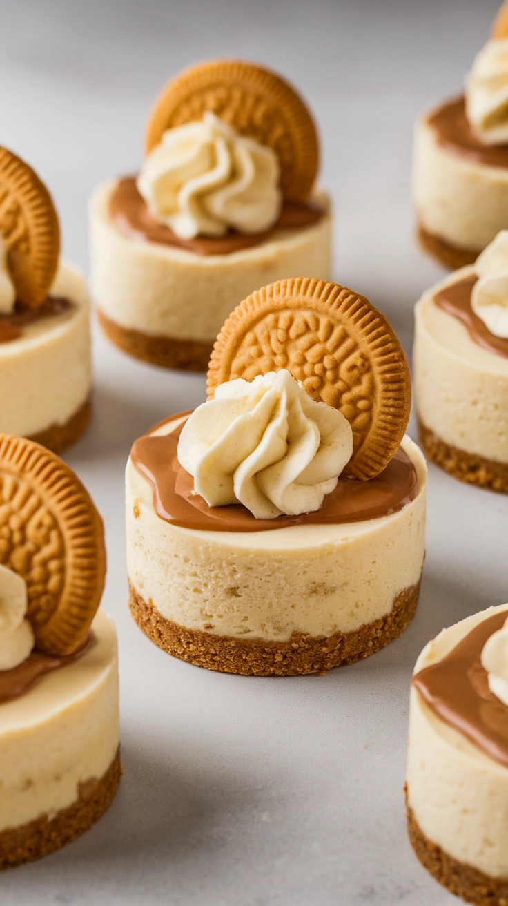 Quick No-Bake Mini Biscoff Cheesecakes