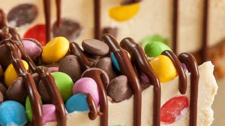 No Bake Monster Cookie Dough Cheesecake - Featured