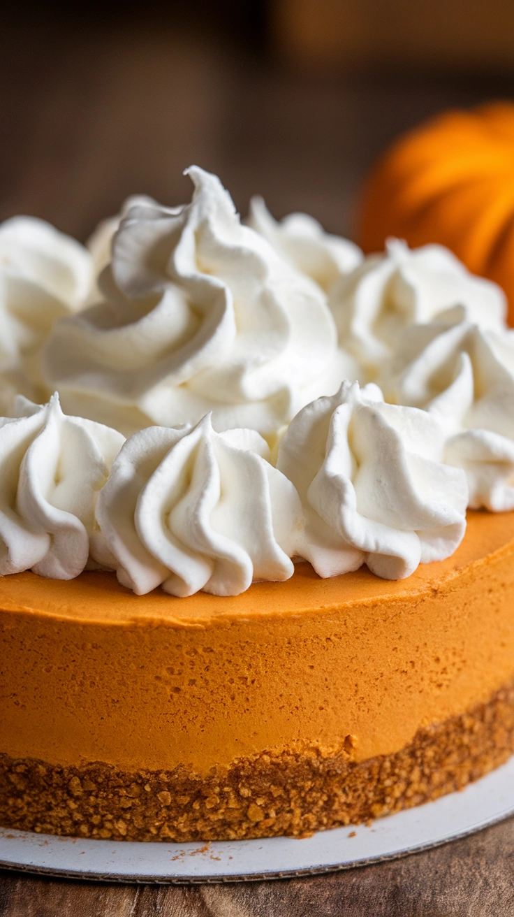 Creamy No-Bake Pumpkin Cheesecake