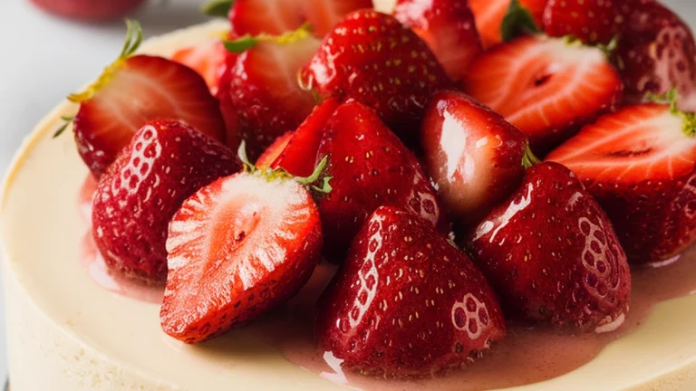 No Bake Strawberry Cheesecake - Featured