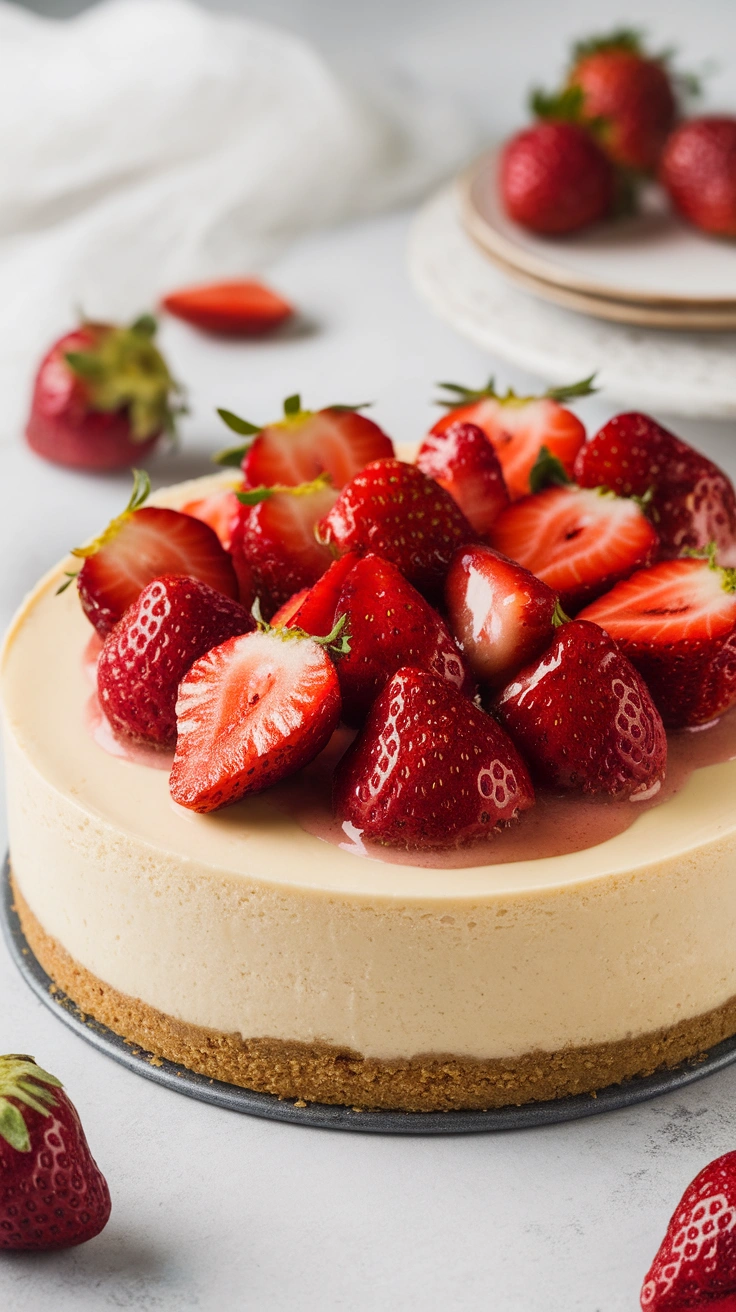 Quick No-Bake Strawberry Cheesecake