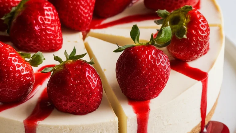 No Bake Strawberry Cheesecake - Featured