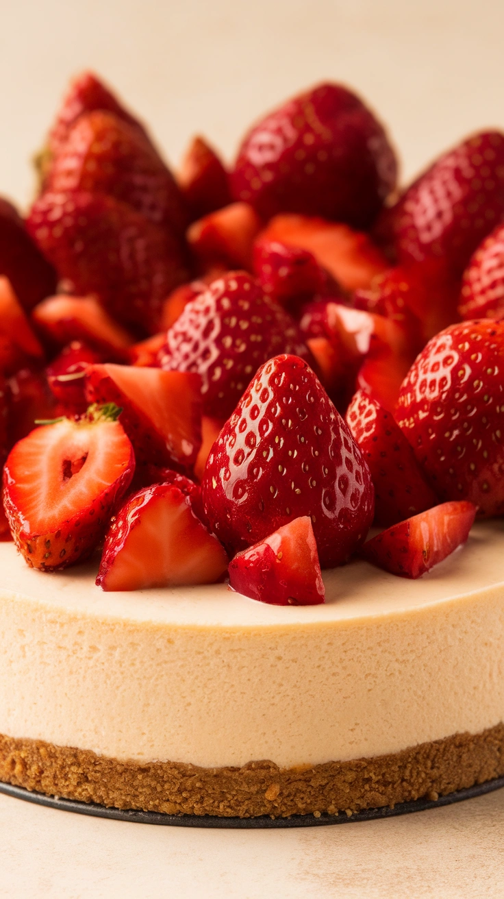 No-Bake Fresh Strawberry Cheesecake
