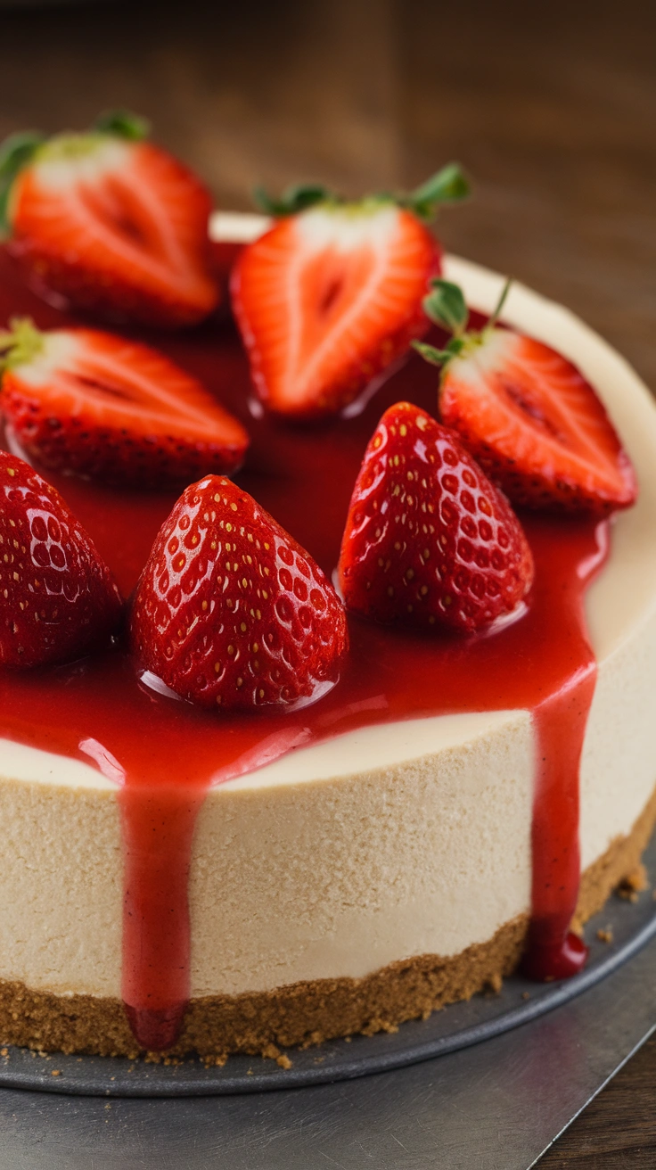 Quick No-Bake Strawberry Cheesecake