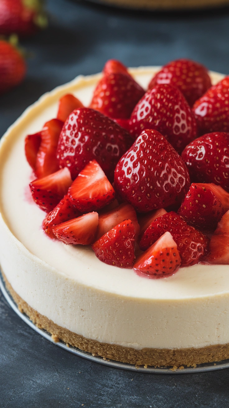 Chilled No-Bake Strawberry Cheesecake