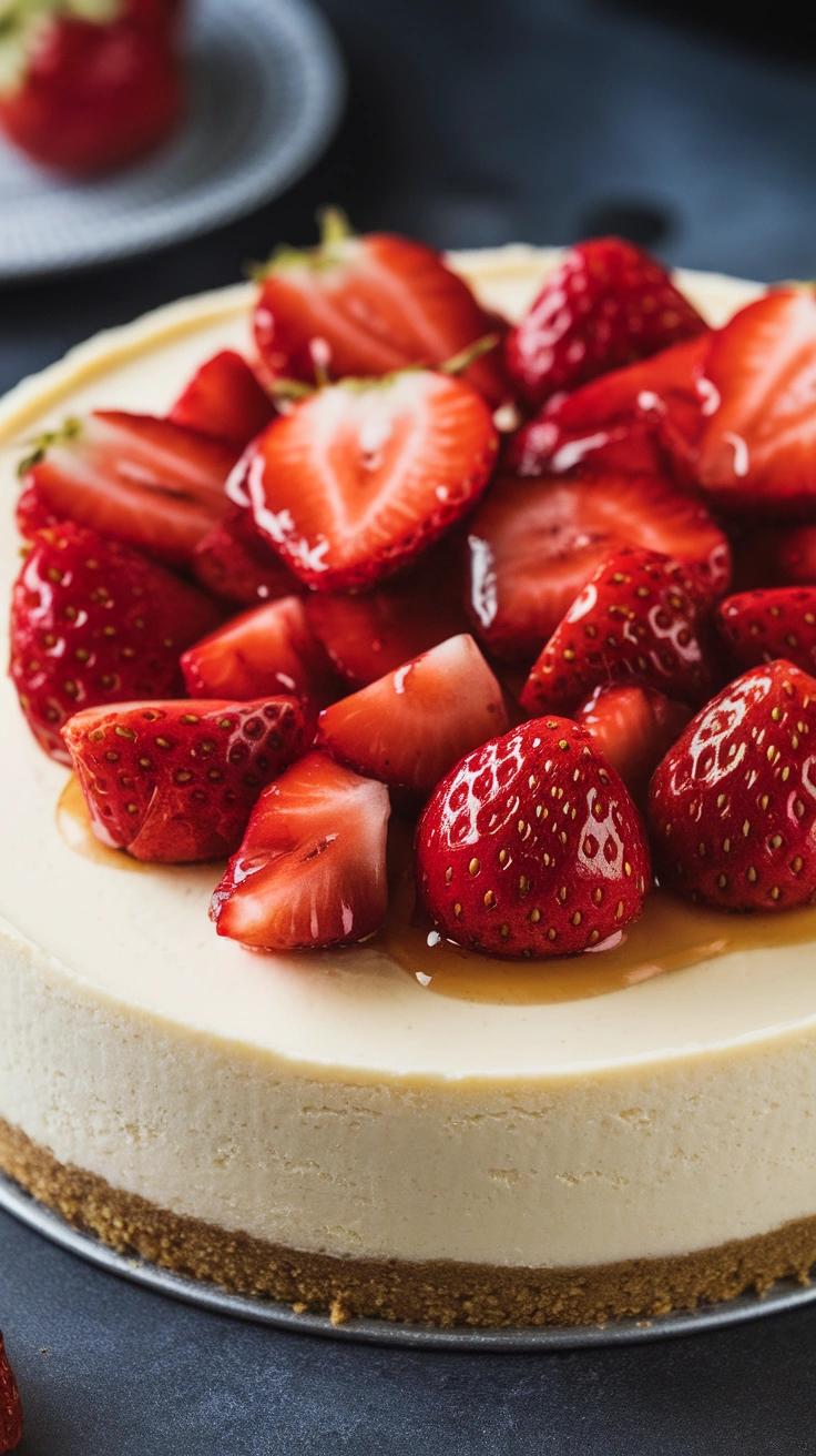 Quick No-Bake Strawberry Cheesecake