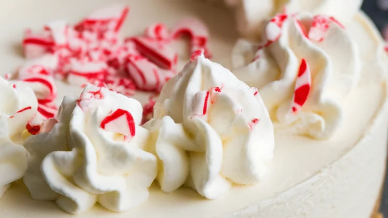 No Bake White Chocolate Peppermint Cheesecake - Featured