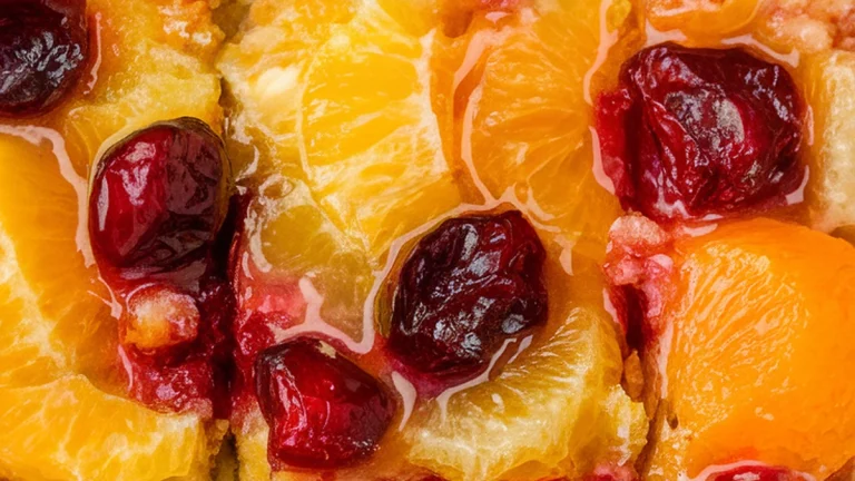 Oat Flour Squares with Cranberry Orange Sauce - Featured