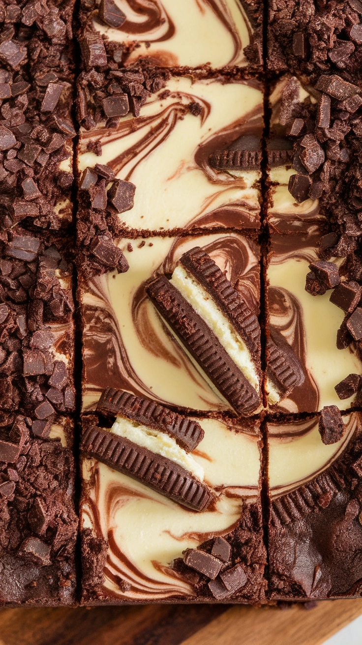Marbled Oreo Cheesecake Brownies