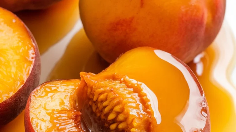 Peaches with Vanilla Maple Butter Sauce - Featured